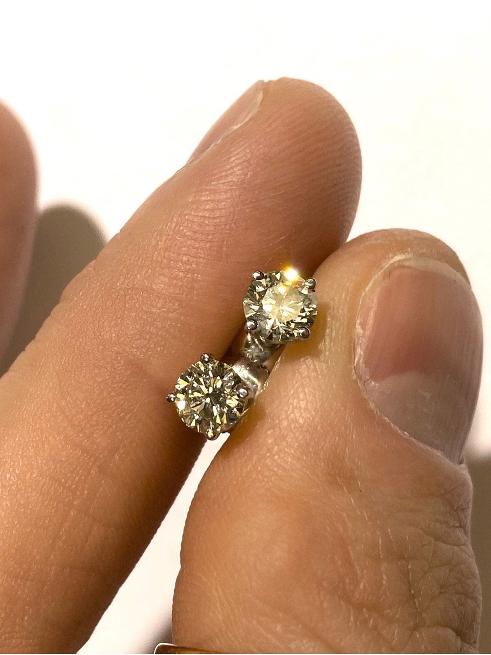 1 1/2 CT Moissanite Diamond Stud Earrings set in Solid 927 Sterling Silver NWT